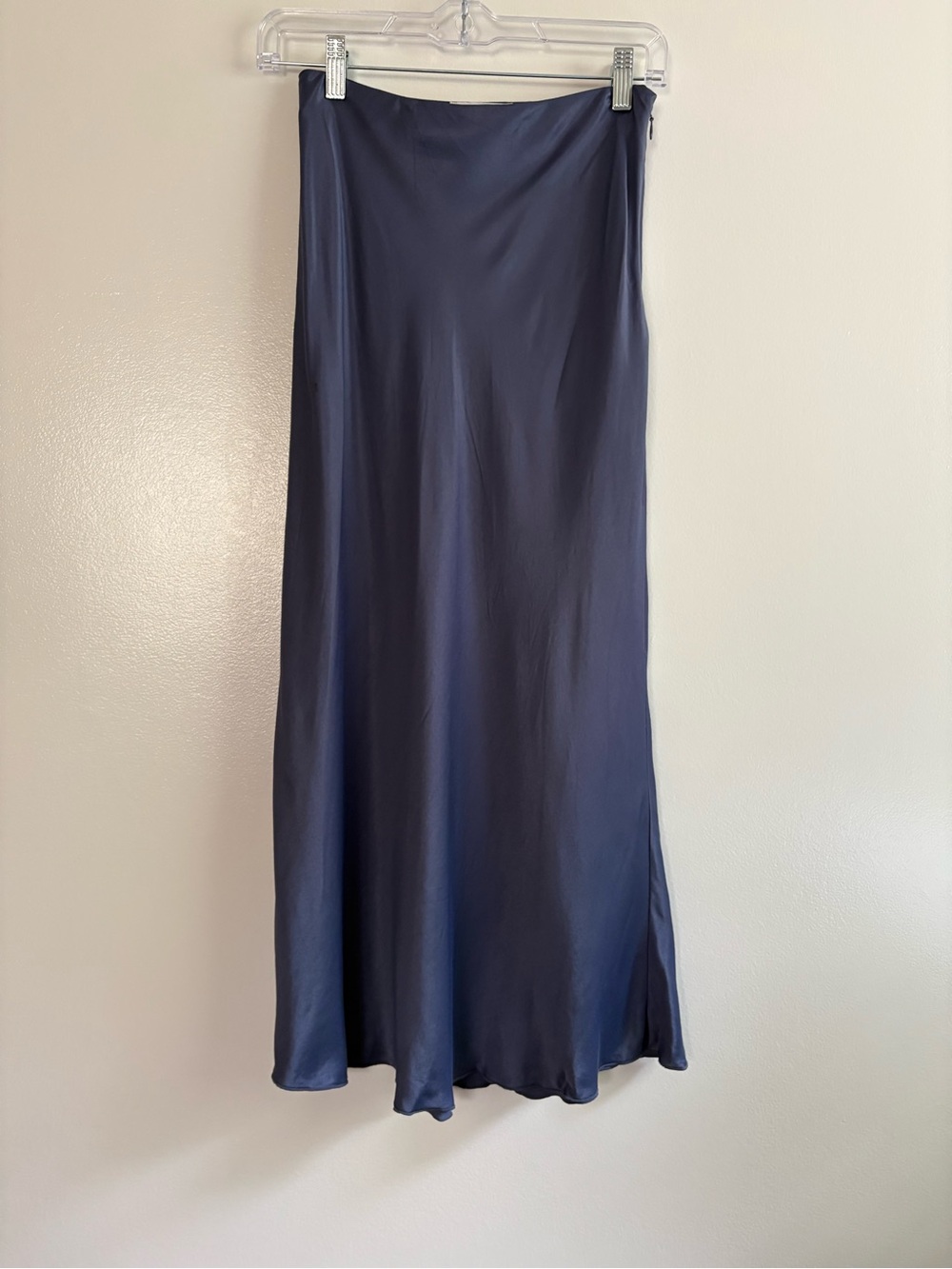& Other Stories Stockholm Atelier Slate Blue Satin Midi Skirt Size 2 Viscose